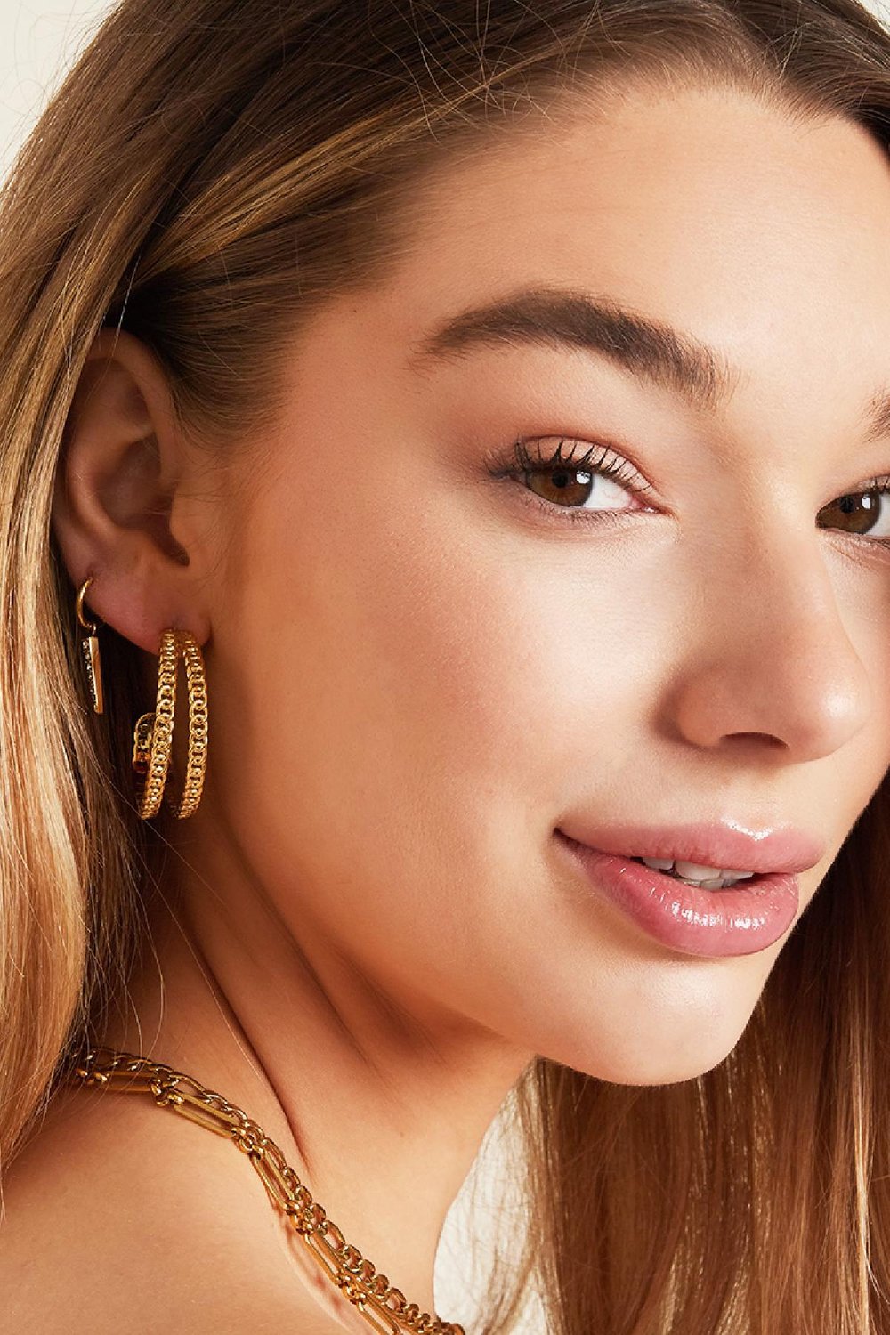 Ohrringe Chain Hoops Silber Edelstahl h5Bild2